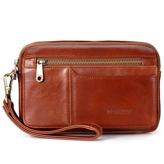 Leather Clutch Men's Bag Large Capacity