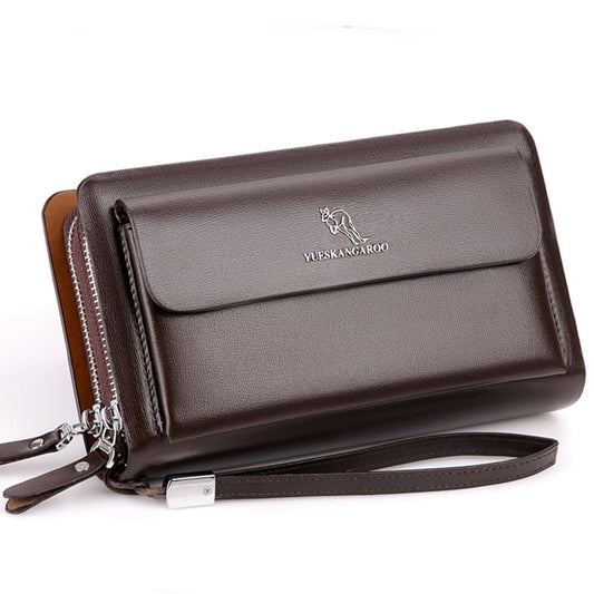 YUESKANGAROO Double Zipper Men Clutch Bag